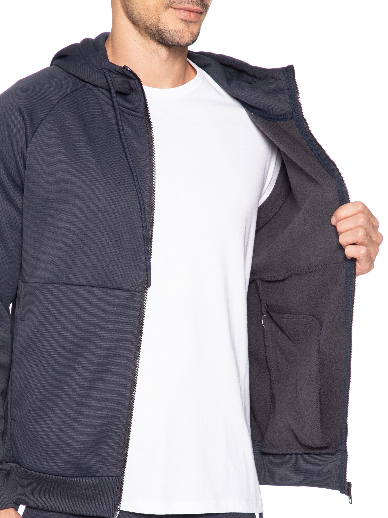 Conjunto Masculino Em Moletom Básico Azul Basiq Men