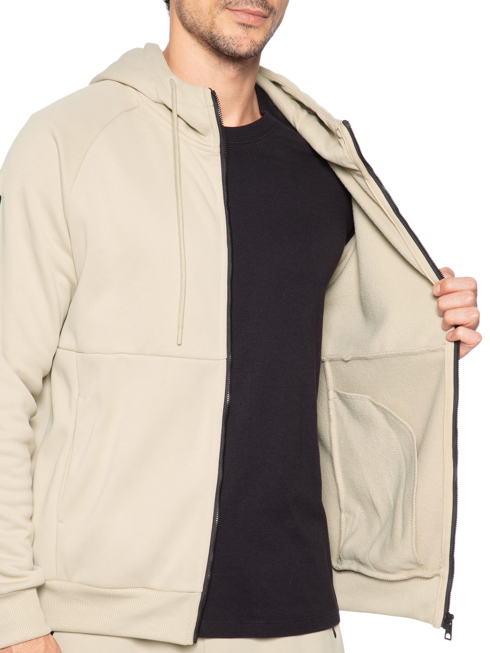 Conjunto Masculino Em Moletom Básico Bege Basiq Men