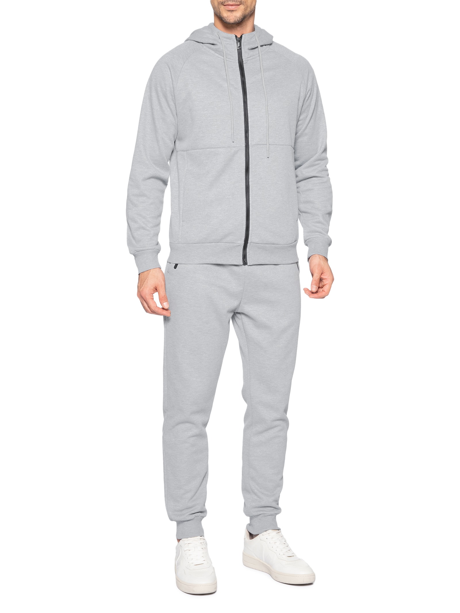 Conjunto Masculino Em Moletom Básico Cinza Basiq Men
