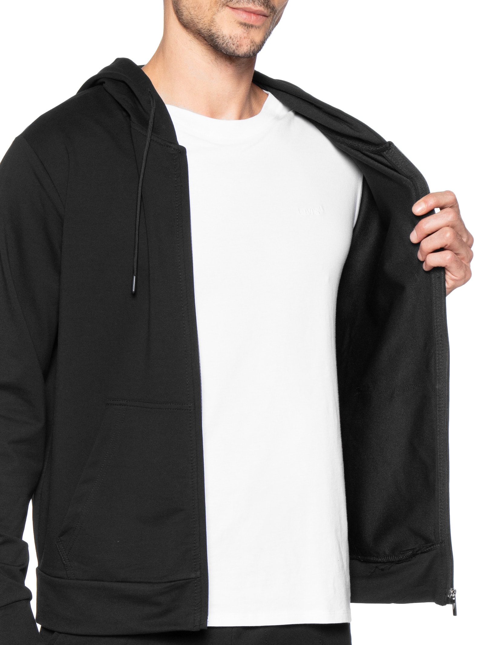 Conjunto Masculino Moletom Com Gorro Básico Preto Basiq Men