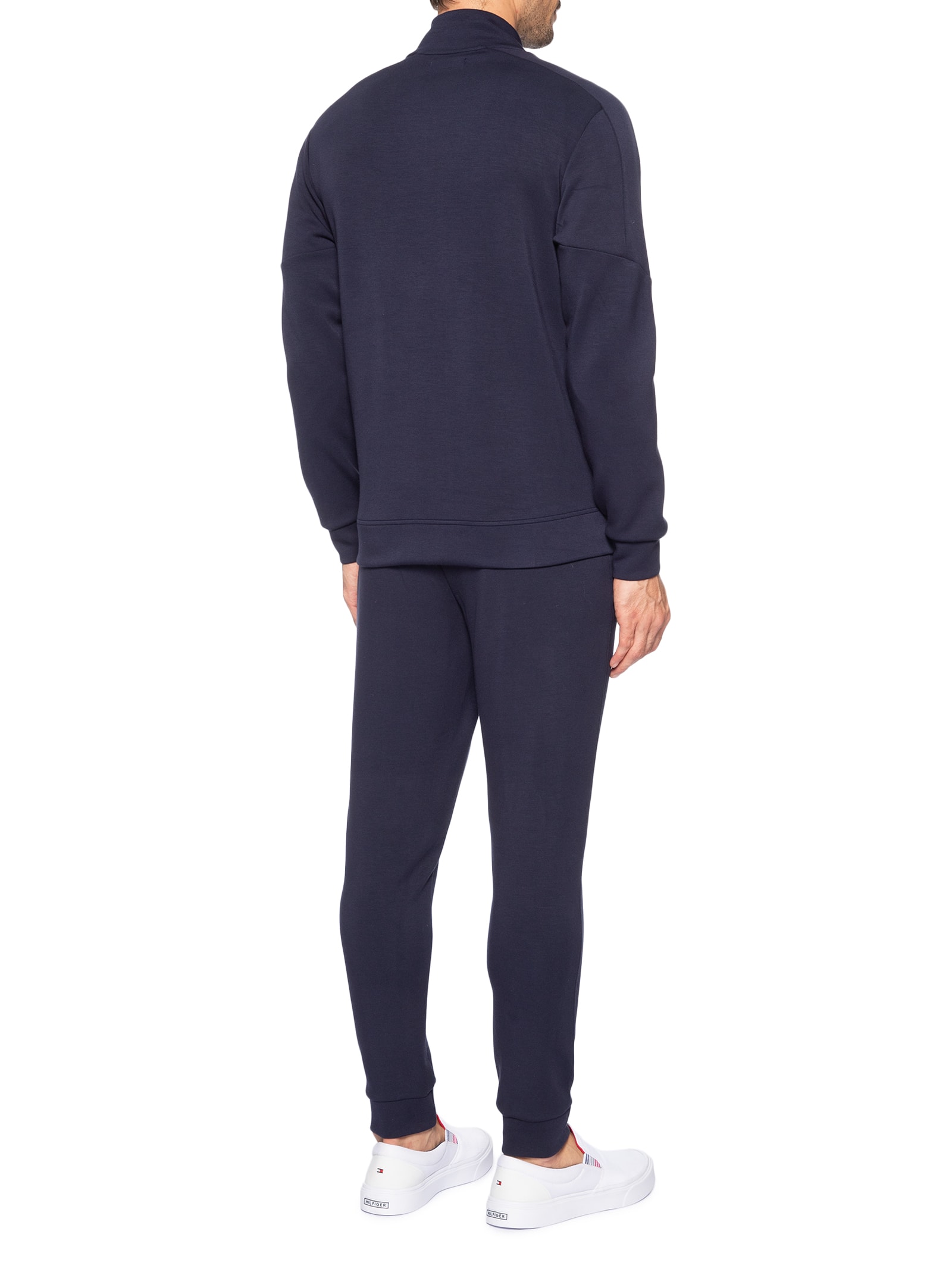Conjunto Masculino Moletom Com Zíper Sem Capuz Azul '2 Essential