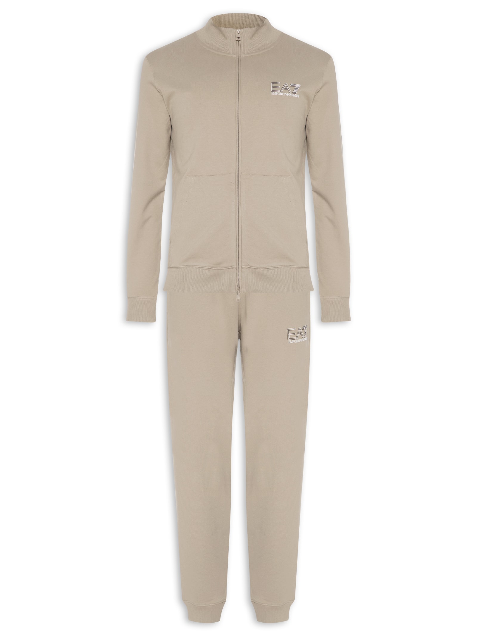 Conjunto Masculino Moletom Train Visibility Bege Ea7 Emporio Armani