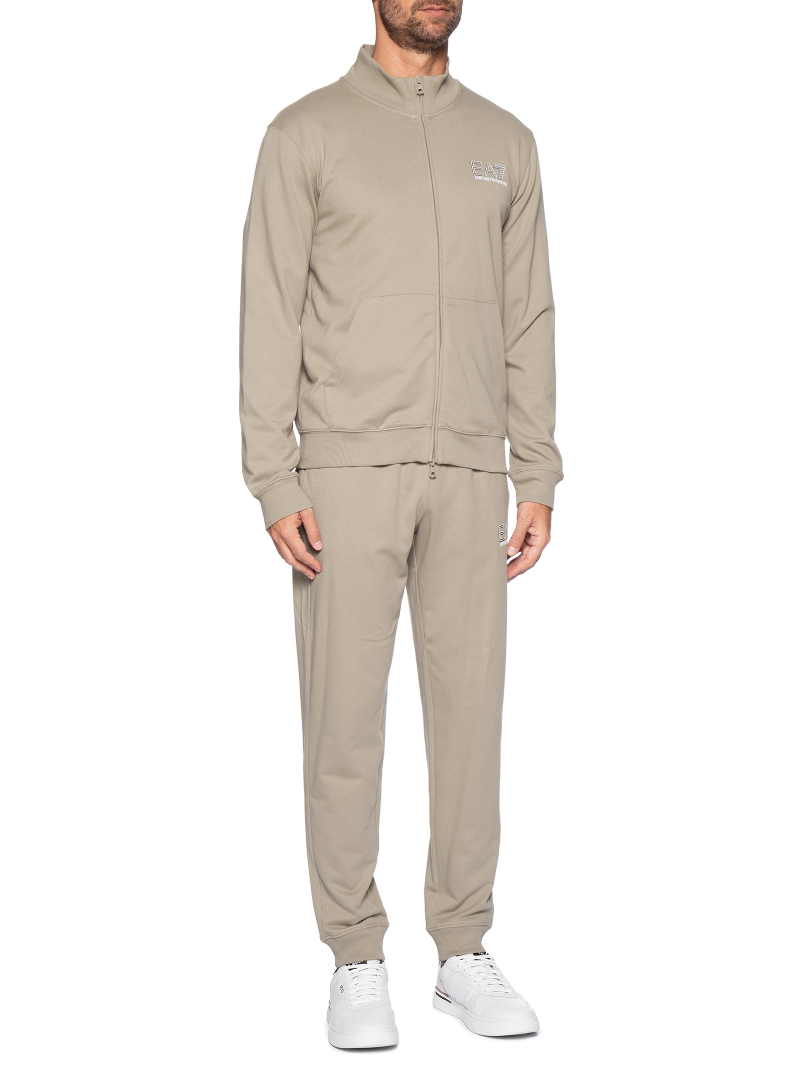Conjunto Masculino Moletom Train Visibility Bege Ea7 Emporio Armani