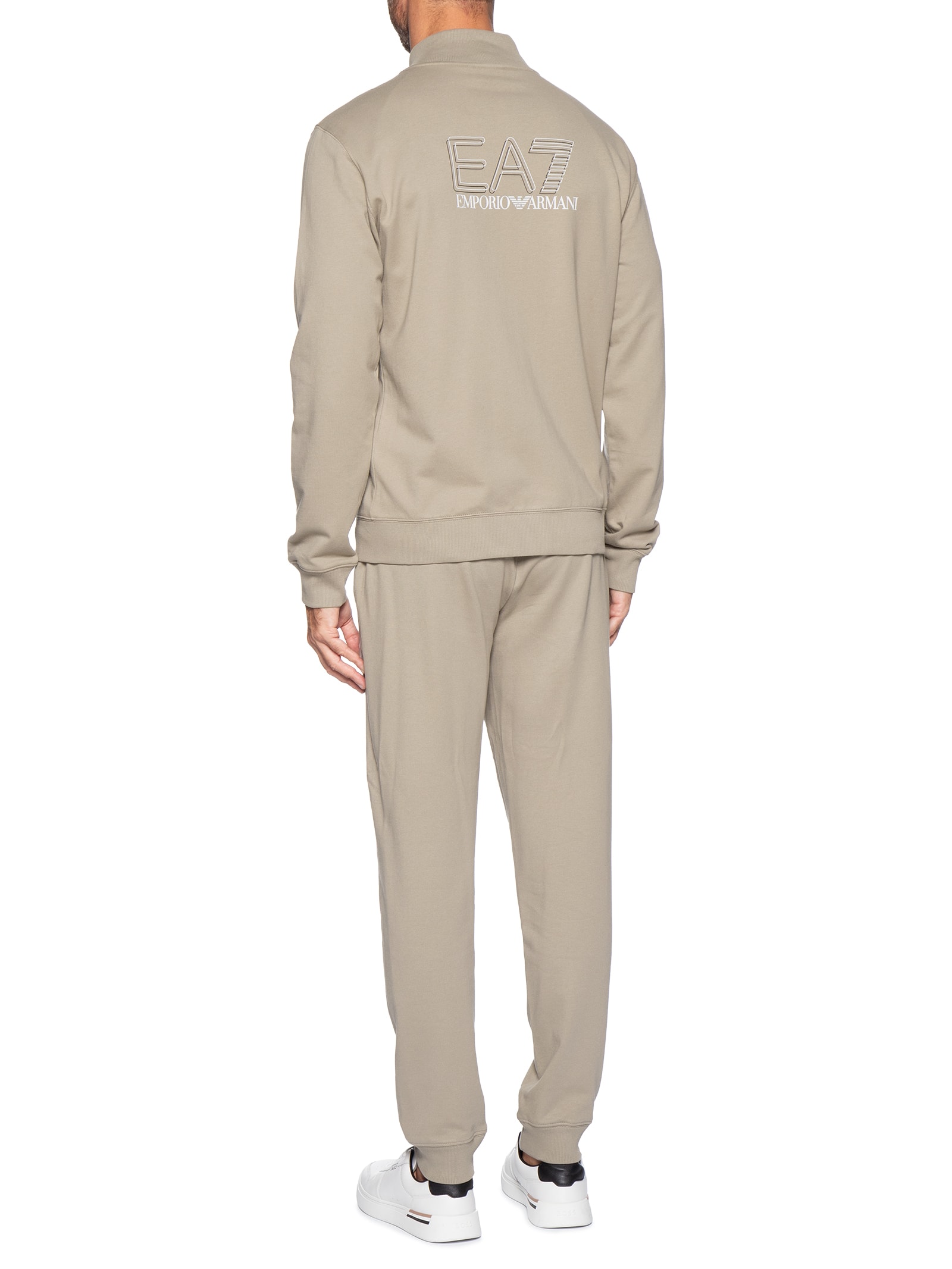 Conjunto Masculino Moletom Train Visibility Bege Ea7 Emporio Armani