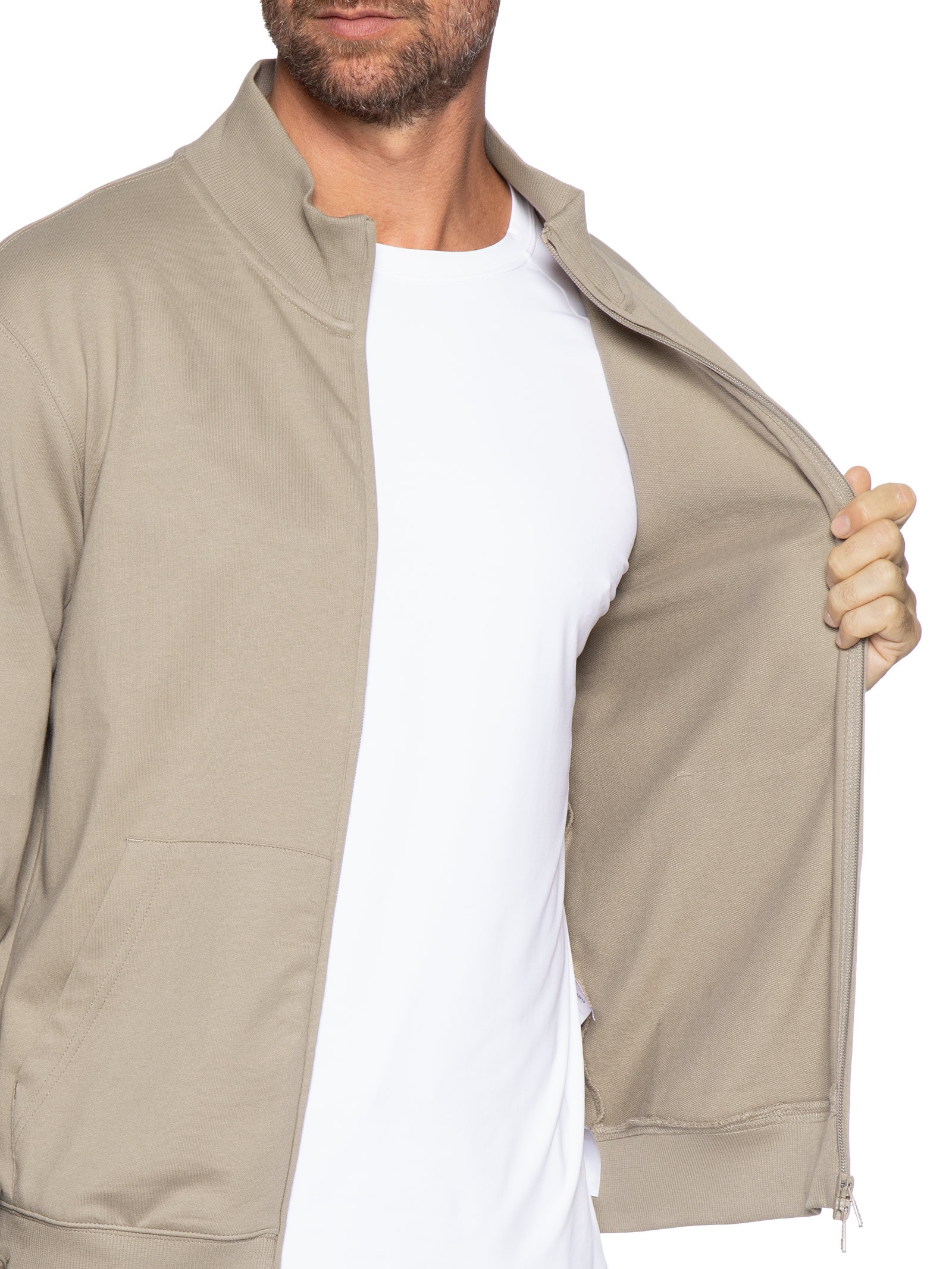 Conjunto Masculino Moletom Train Visibility Bege Ea7 Emporio Armani