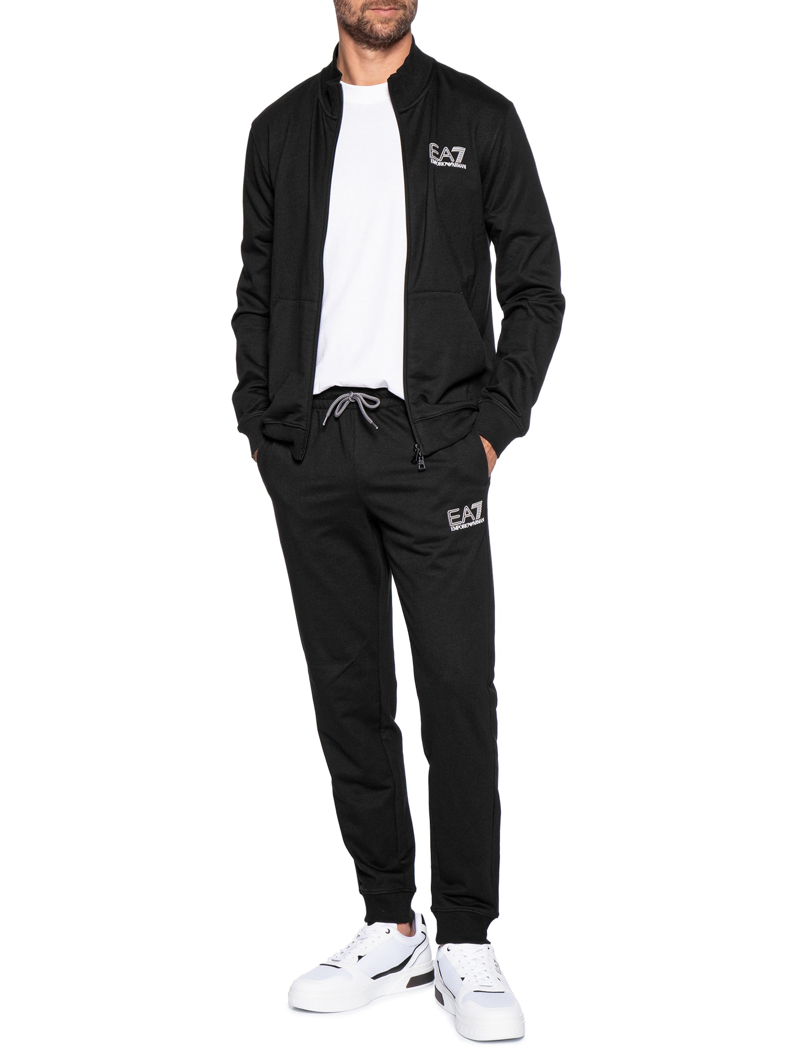 Conjunto Masculino Moletom Train Visibility Preto Ea7 Emporio Armani