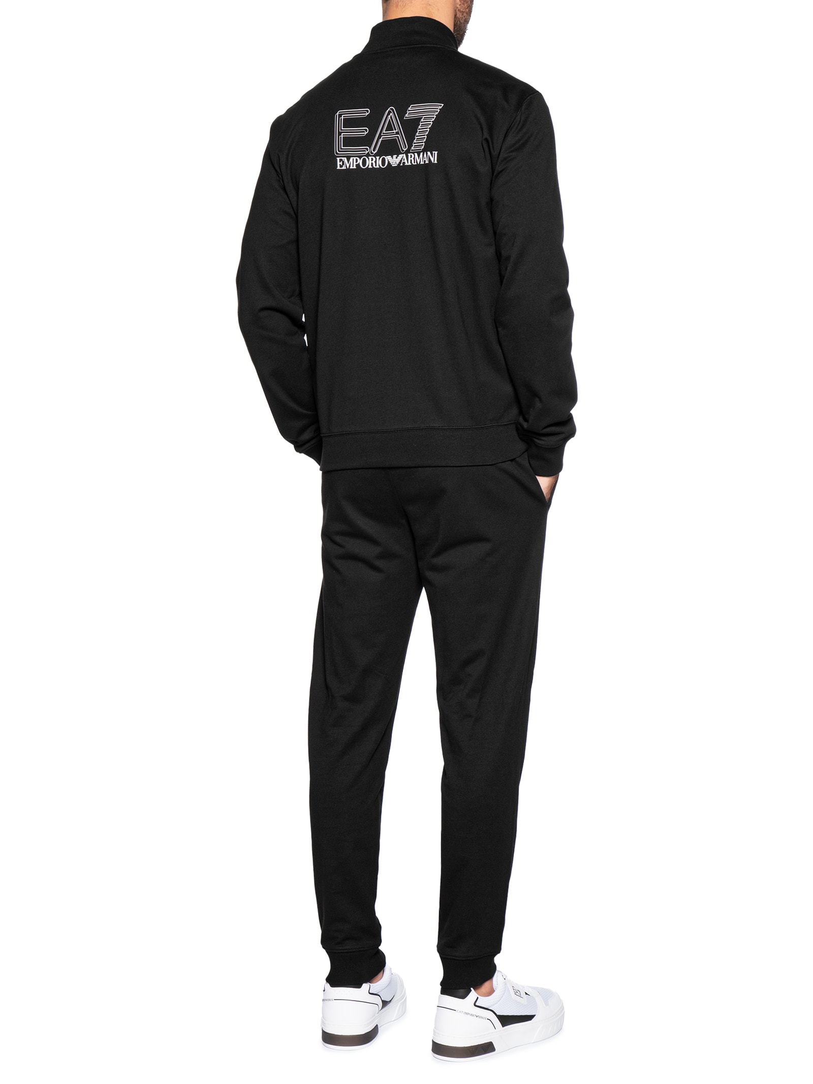 Conjunto Masculino Moletom Train Visibility Preto Ea7 Emporio Armani