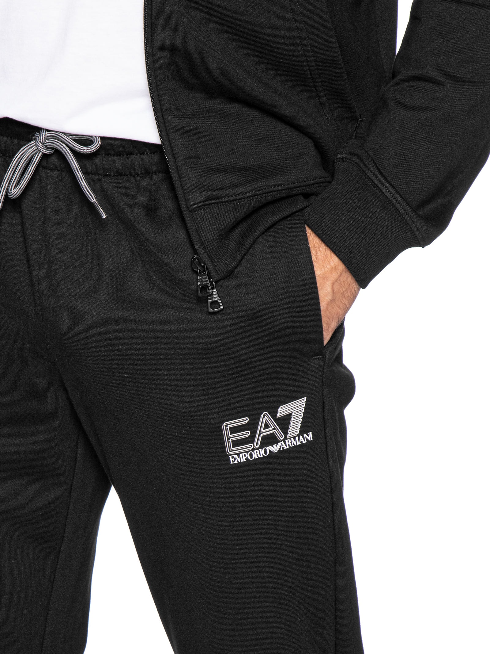 Conjunto Masculino Moletom Train Visibility Preto Ea7 Emporio Armani