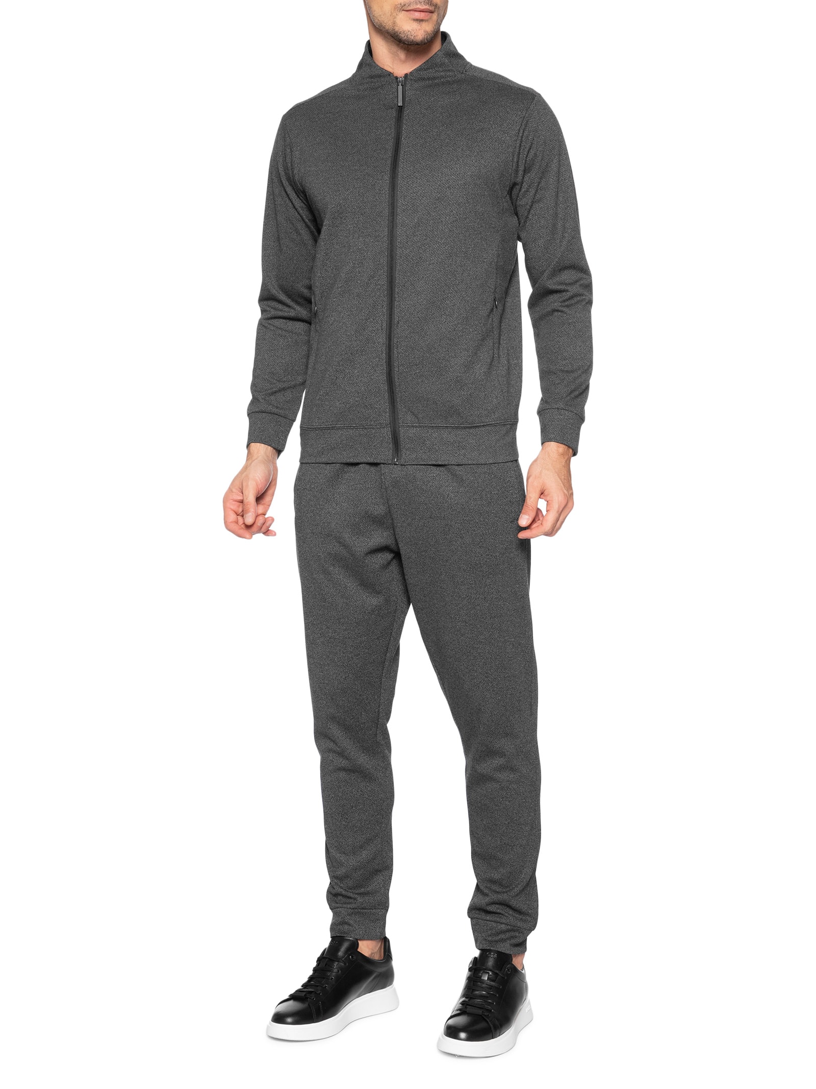 Conjunto Masculino Moletom Zíper Sem Gorro Preto '2 Essential