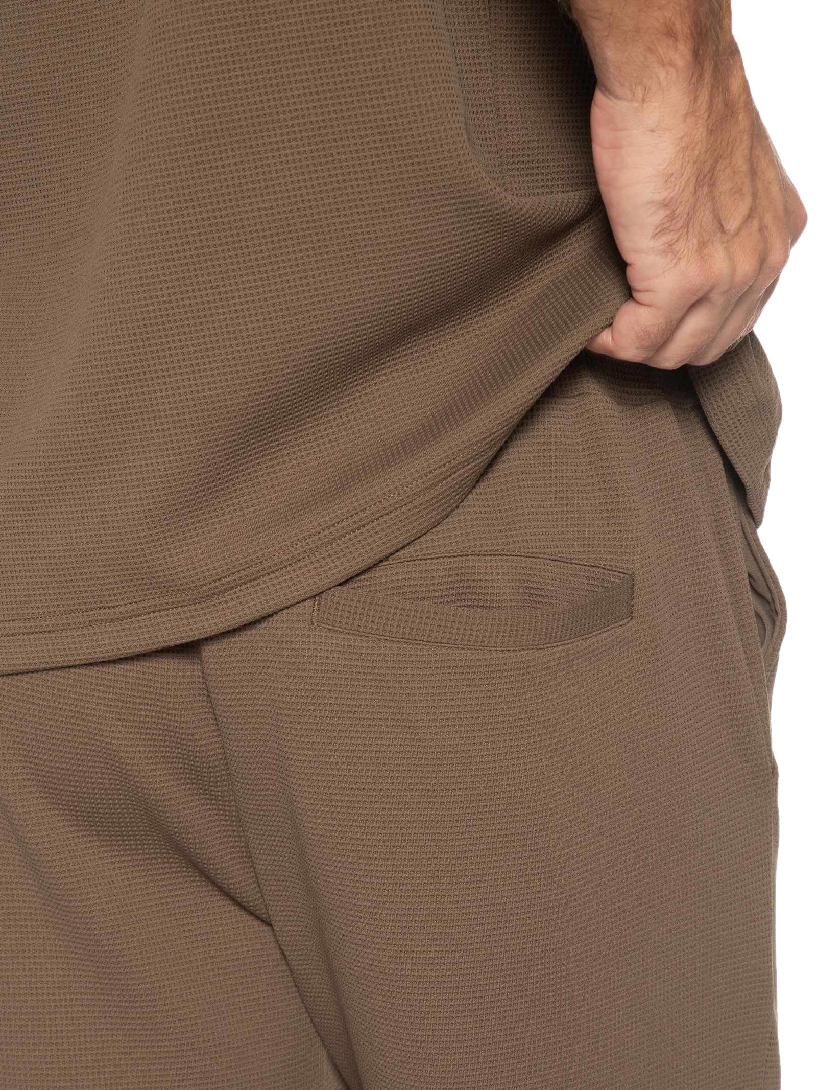 Conjunto Masculino Polo E Bermuda Marrom Basiq Men
