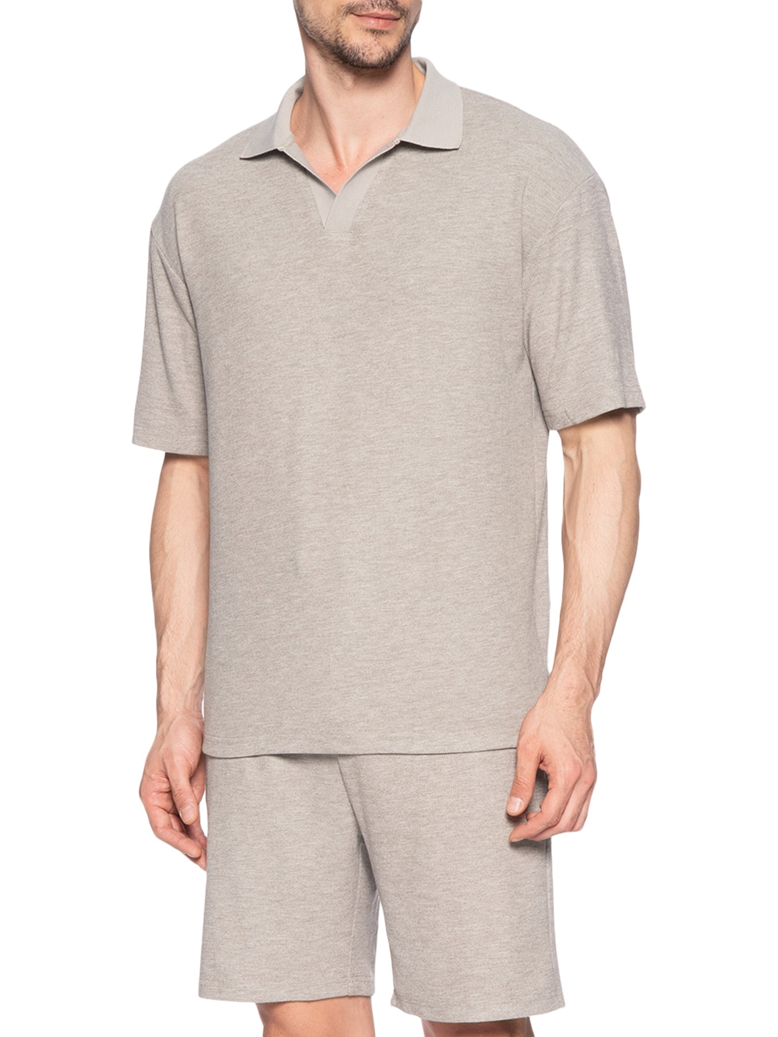 Conjunto Masculino Polo E Short Tricot Basiq Men