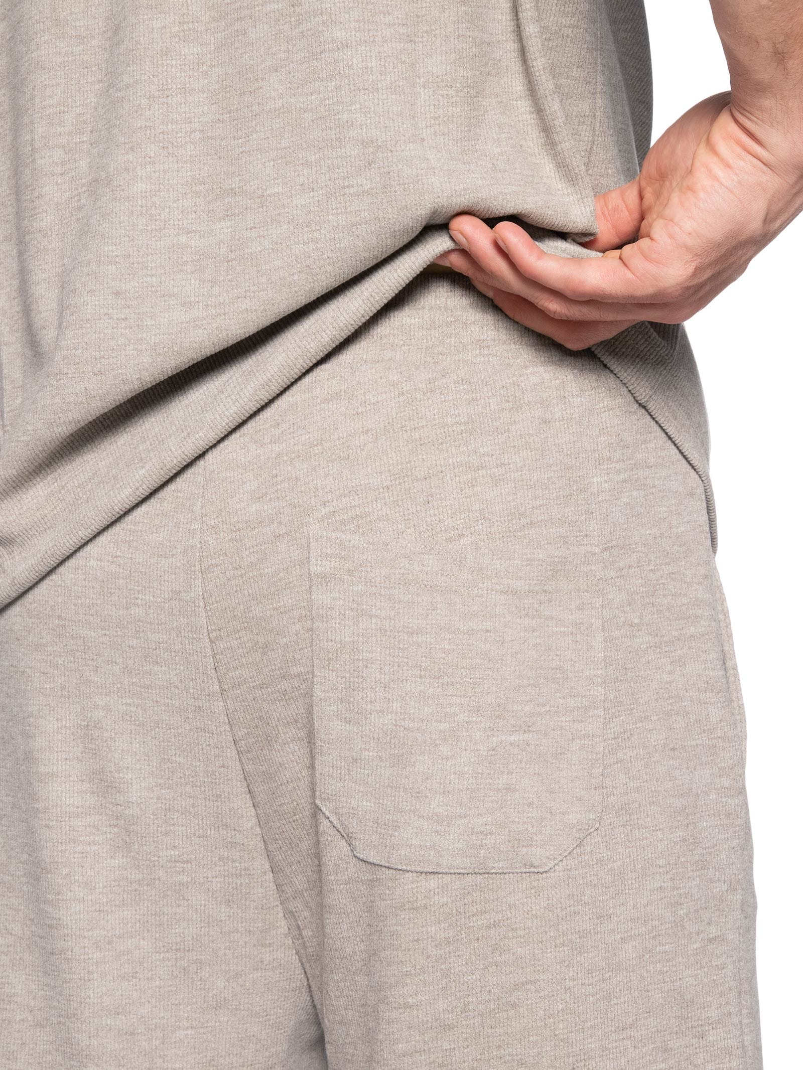 Conjunto Masculino Polo E Short Tricot Bege Basiq Men