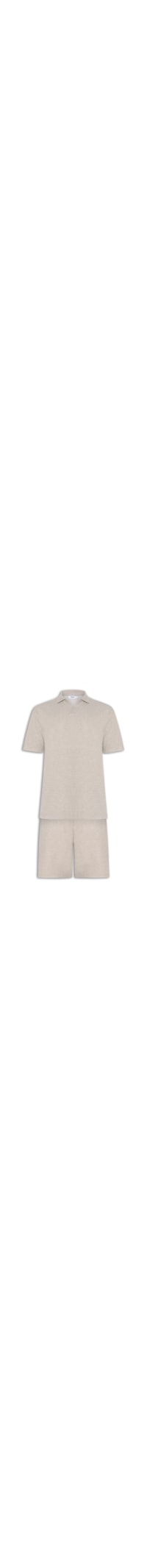 Conjunto Masculino Polo E Short Tricot - Cinza