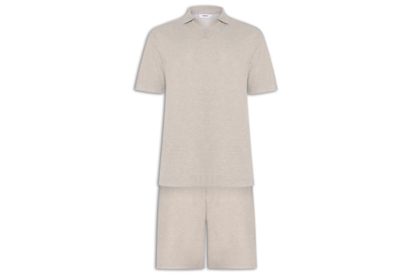 Conjunto Masculino Polo E Short Tricot - Cinza