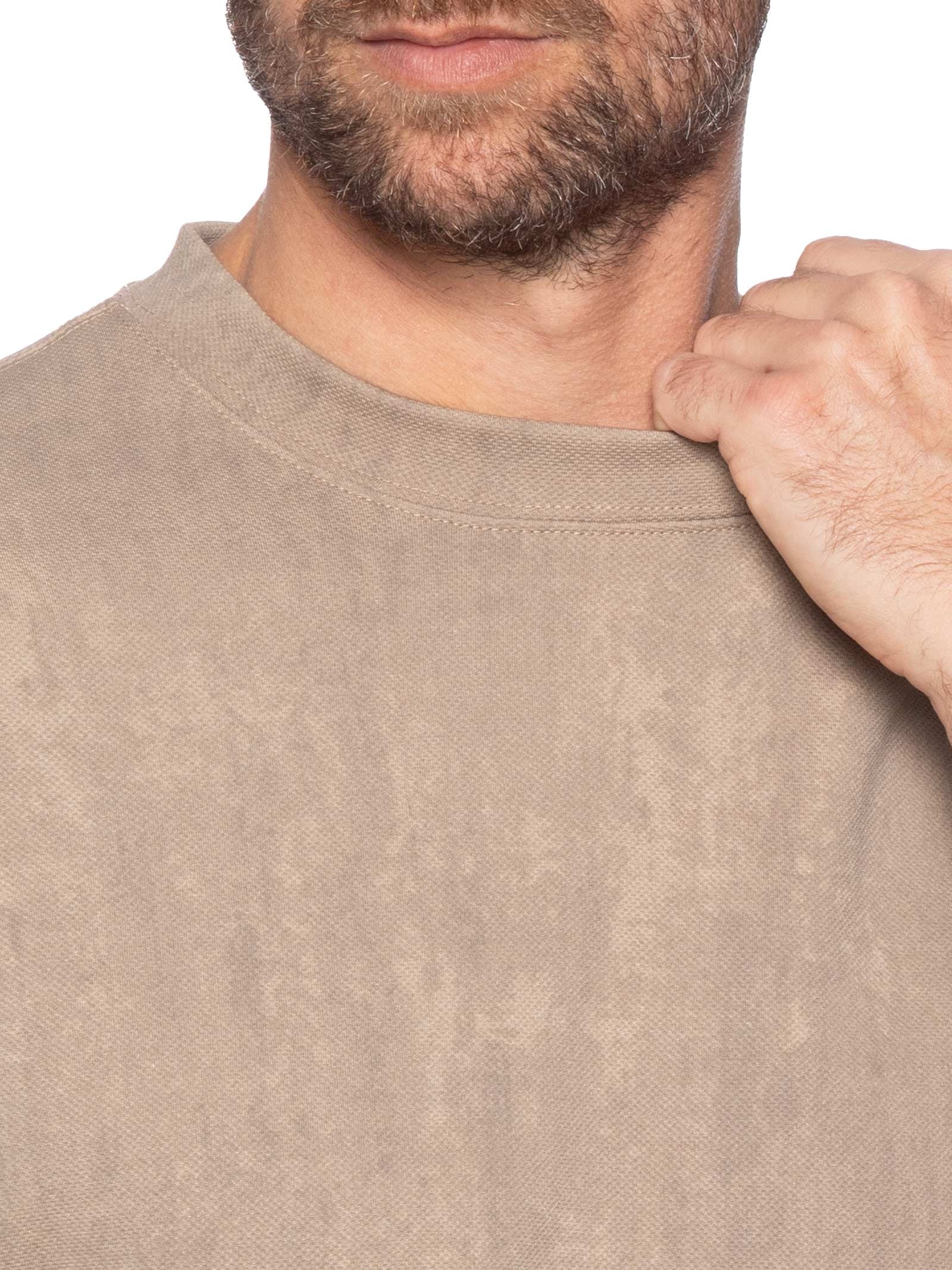 Conjunto Masculino Short E Camiseta Bege Basiq Men