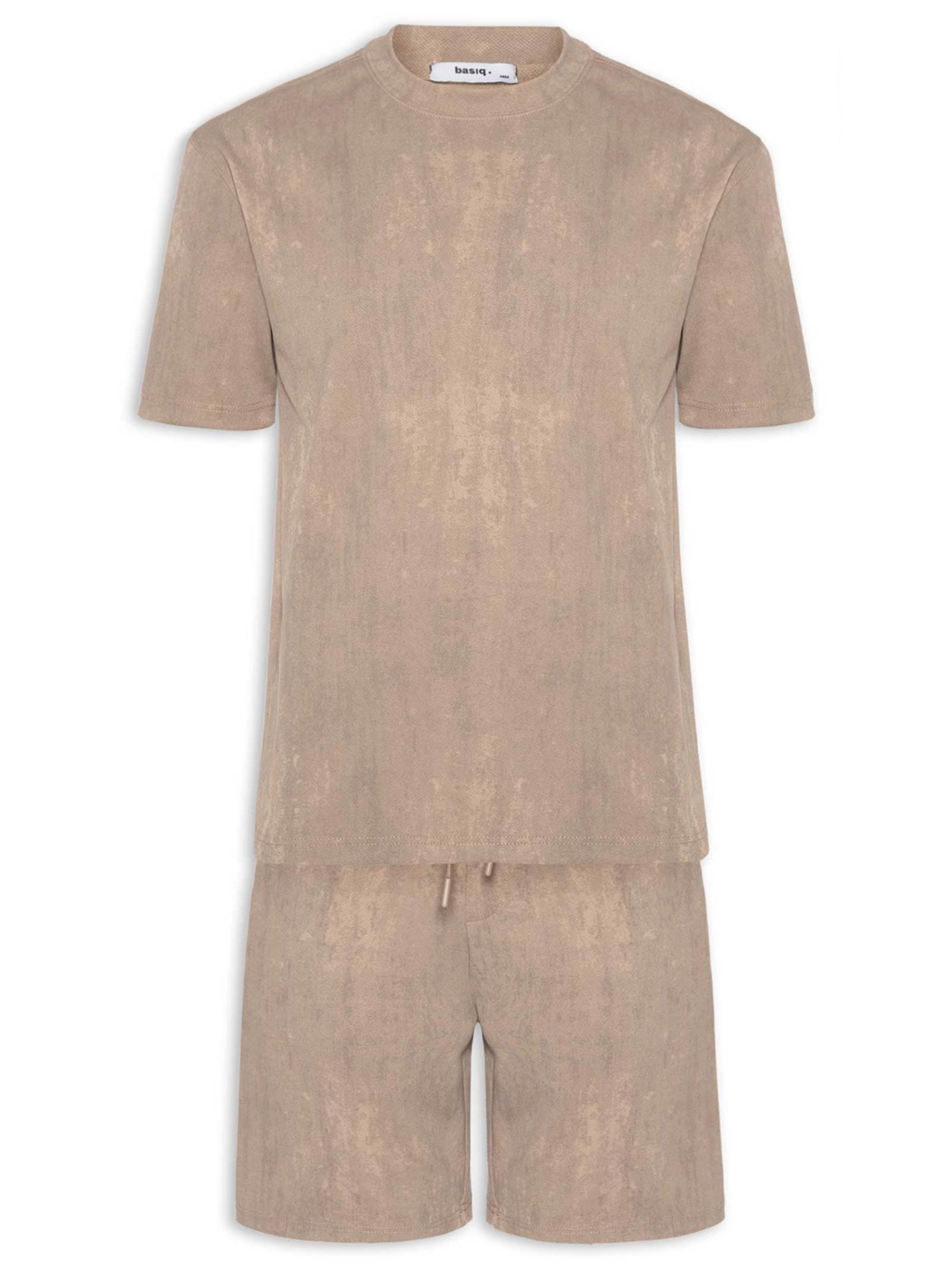 Conjunto Masculino Short E Camiseta Bege Basiq Men