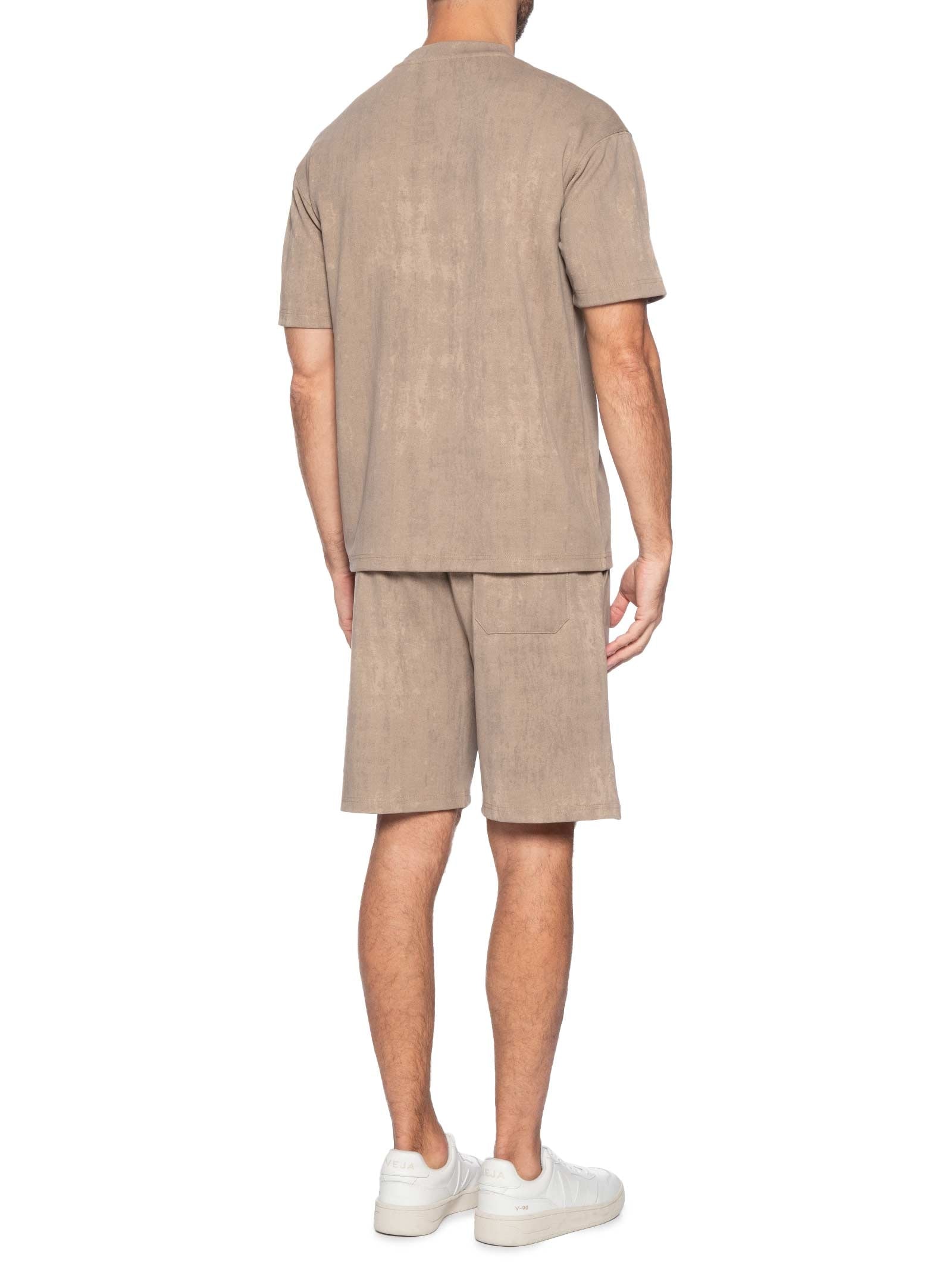 Conjunto Masculino Short E Camiseta Bege Basiq Men