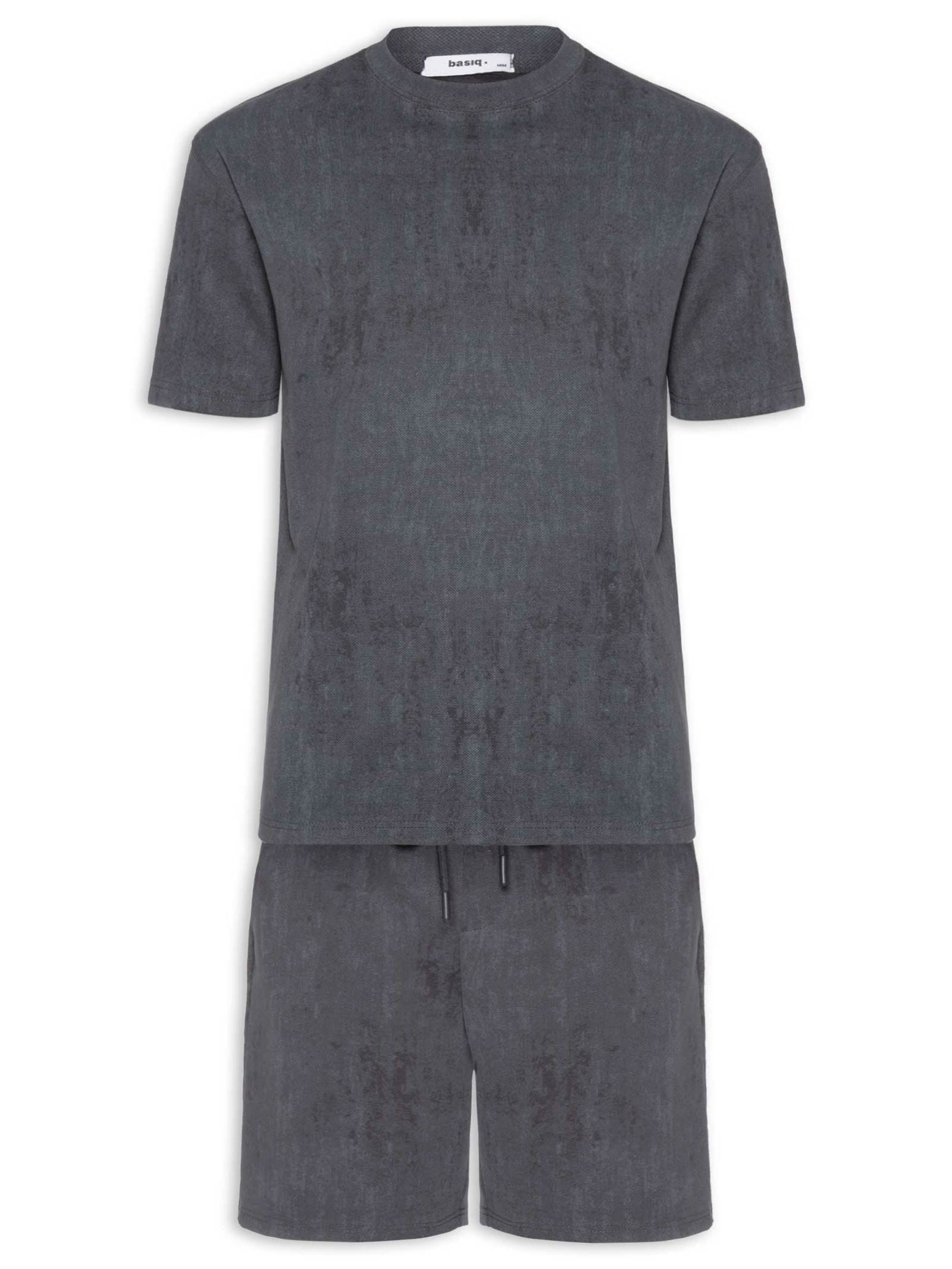 Conjunto Masculino Short E Camiseta Cinza Basiq Men