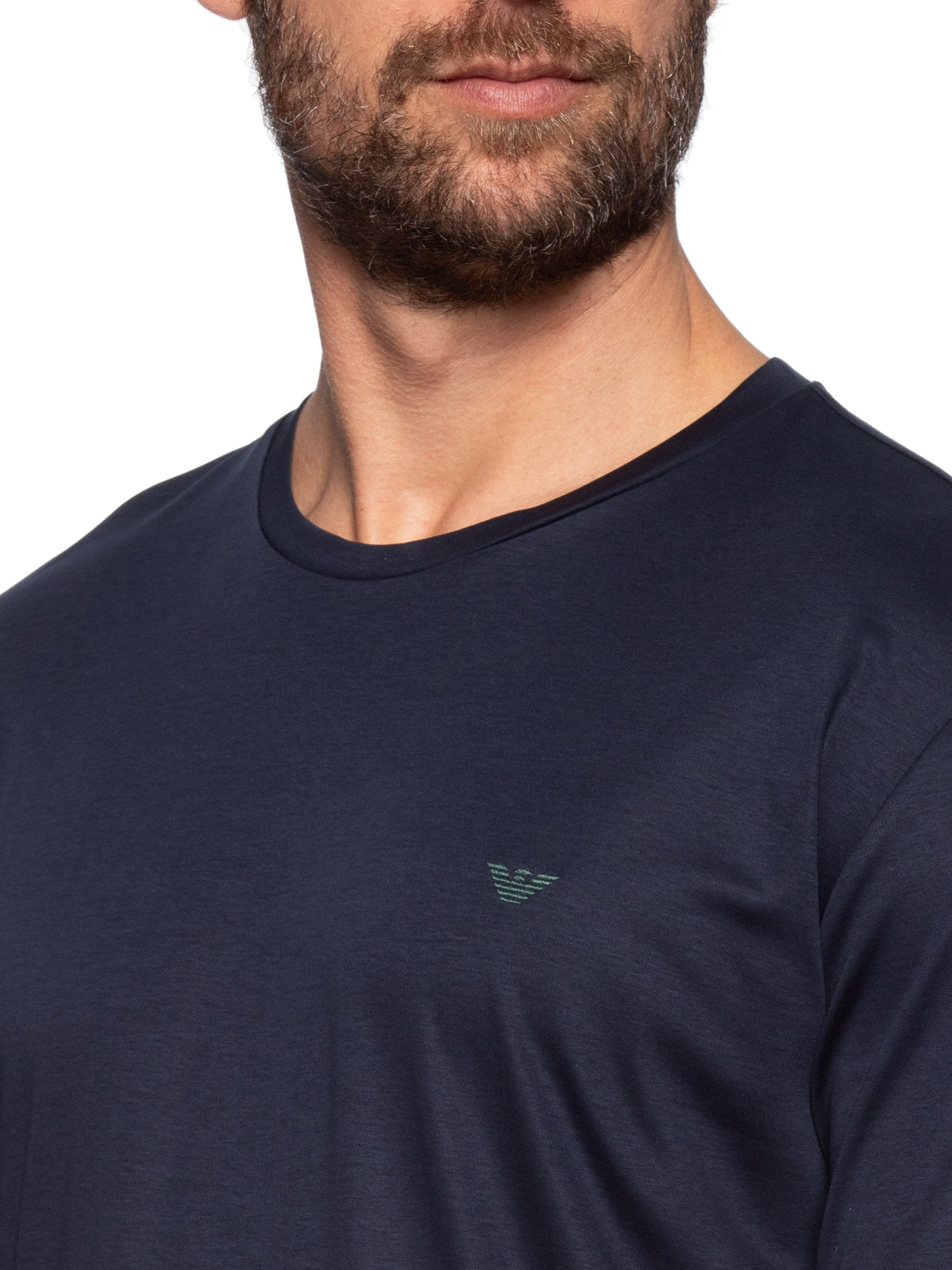 Conjunto Masculino Sleepwear Malha Curto Azul Emporio Armani Bodywear