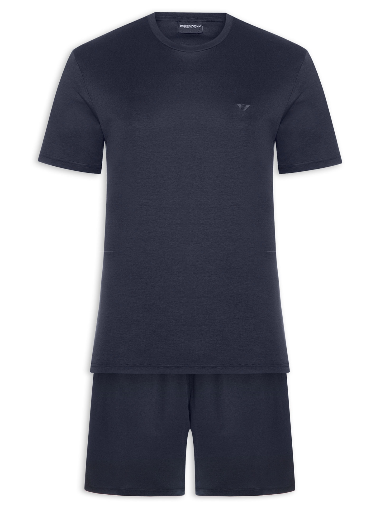 Conjunto Masculino Sleepwear Malha Curto Azul Emporio Armani Bodywear