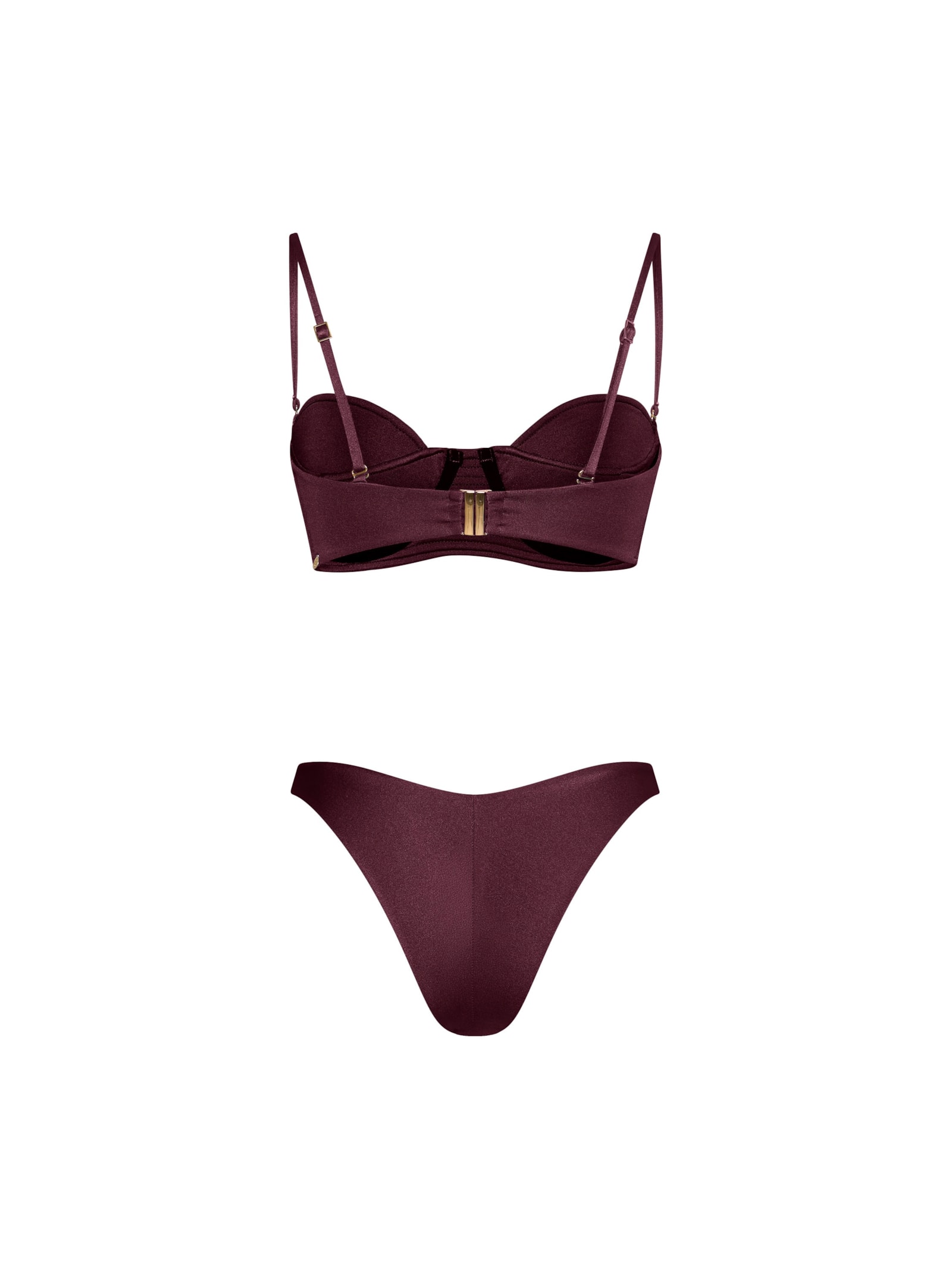 Conjunto Top Em Matelassê E Calcinha Mia Orla Cabernet Vermelho Suntime