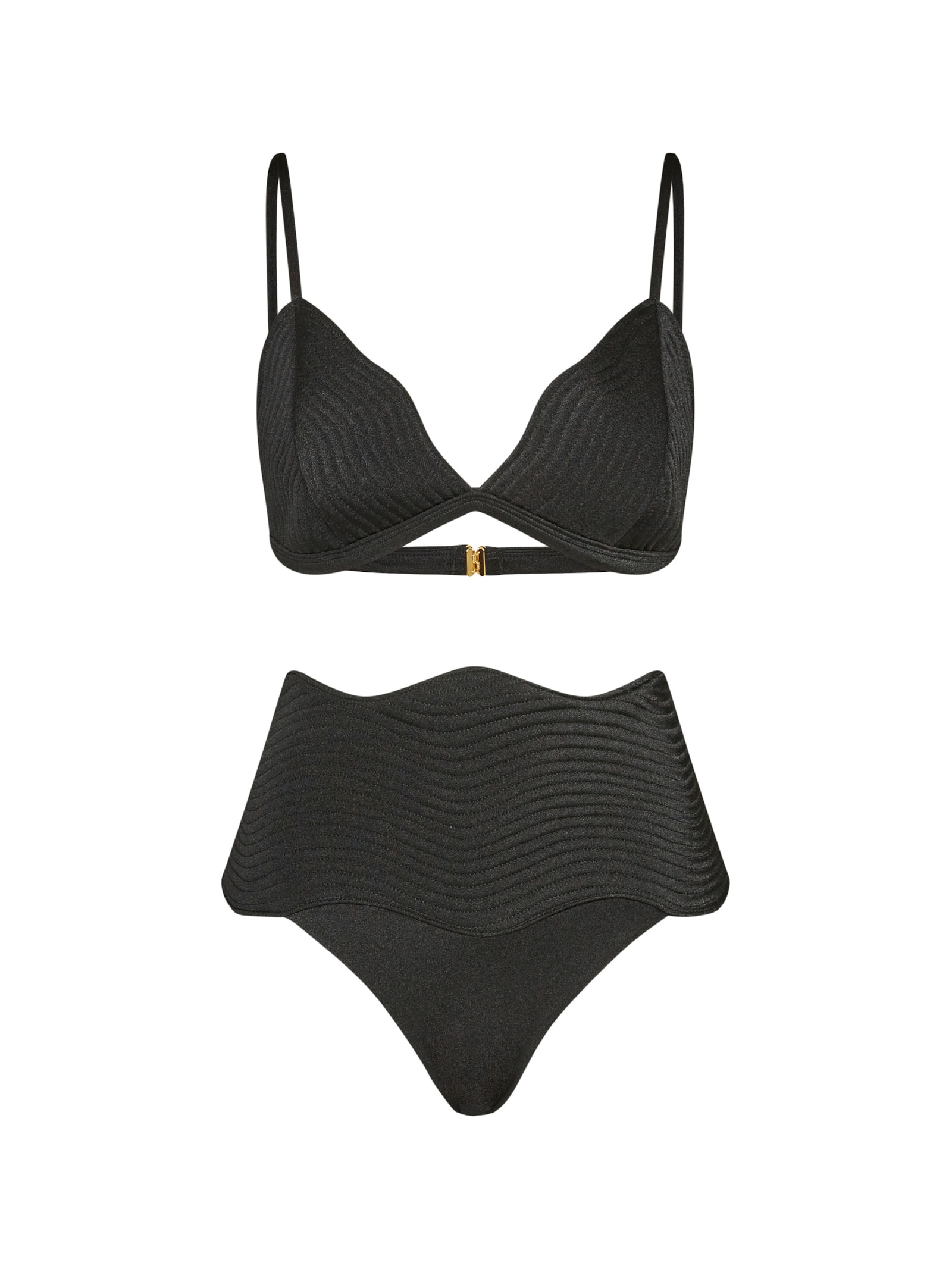 Conjunto Top Triângulo E Calcinha Maxi Maat  Preto Suntime