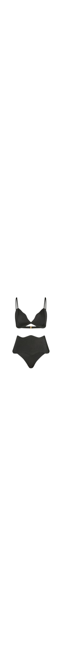 Conjunto Top Triângulo E Calcinha Maxi Maat - Preto