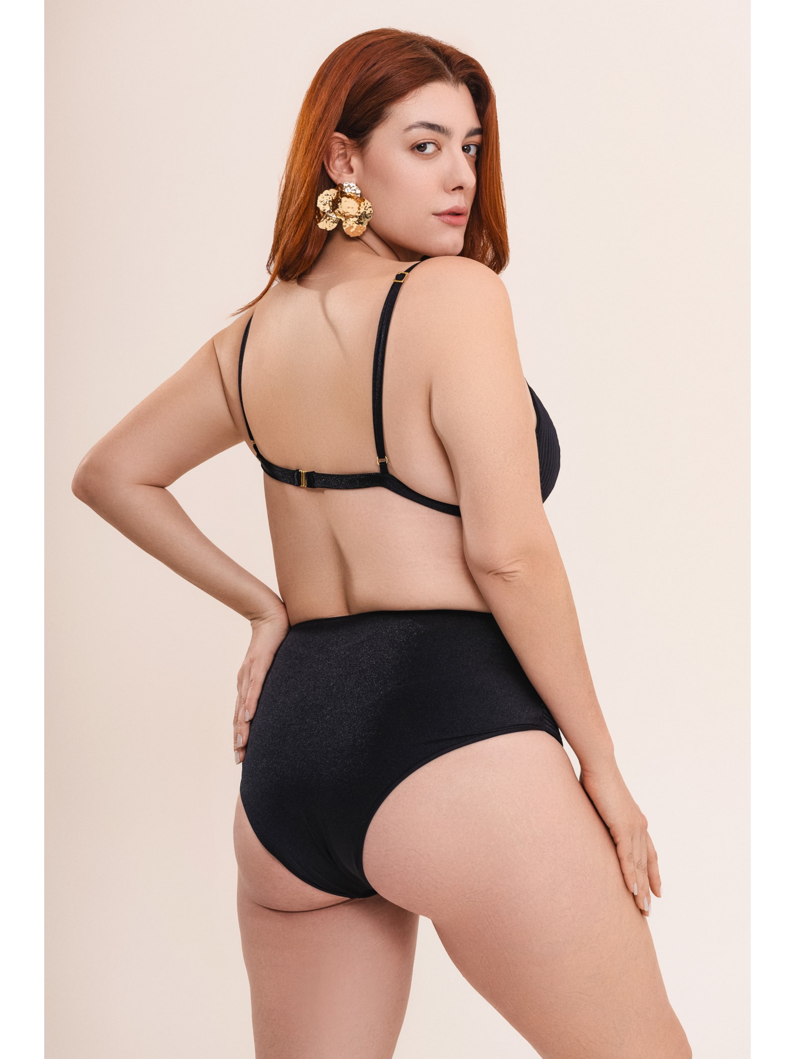 Conjunto Top Triângulo E Calcinha Maxi Maat  Preto Suntime