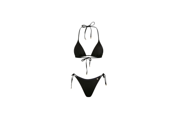 Conjunto Top Triângulo e Calcinha String Sophia Basic - Preto