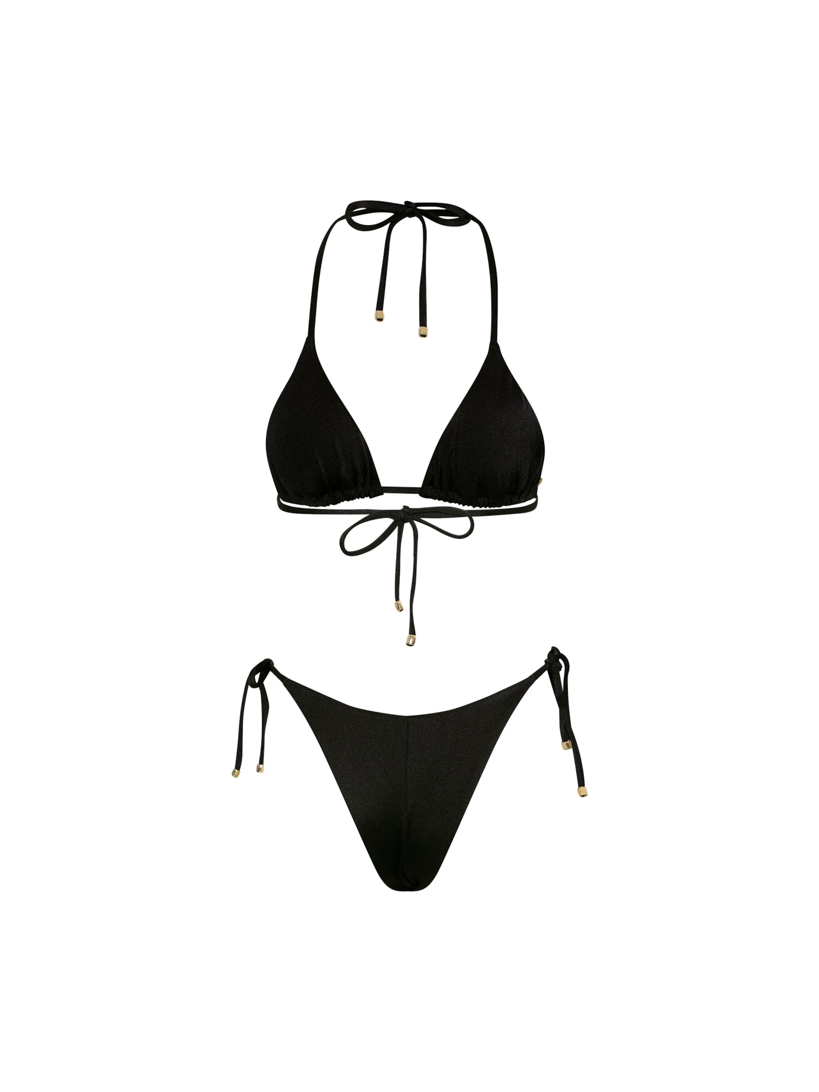 Conjunto Top Triângulo e Calcinha String Sophia Basic Preto Suntime