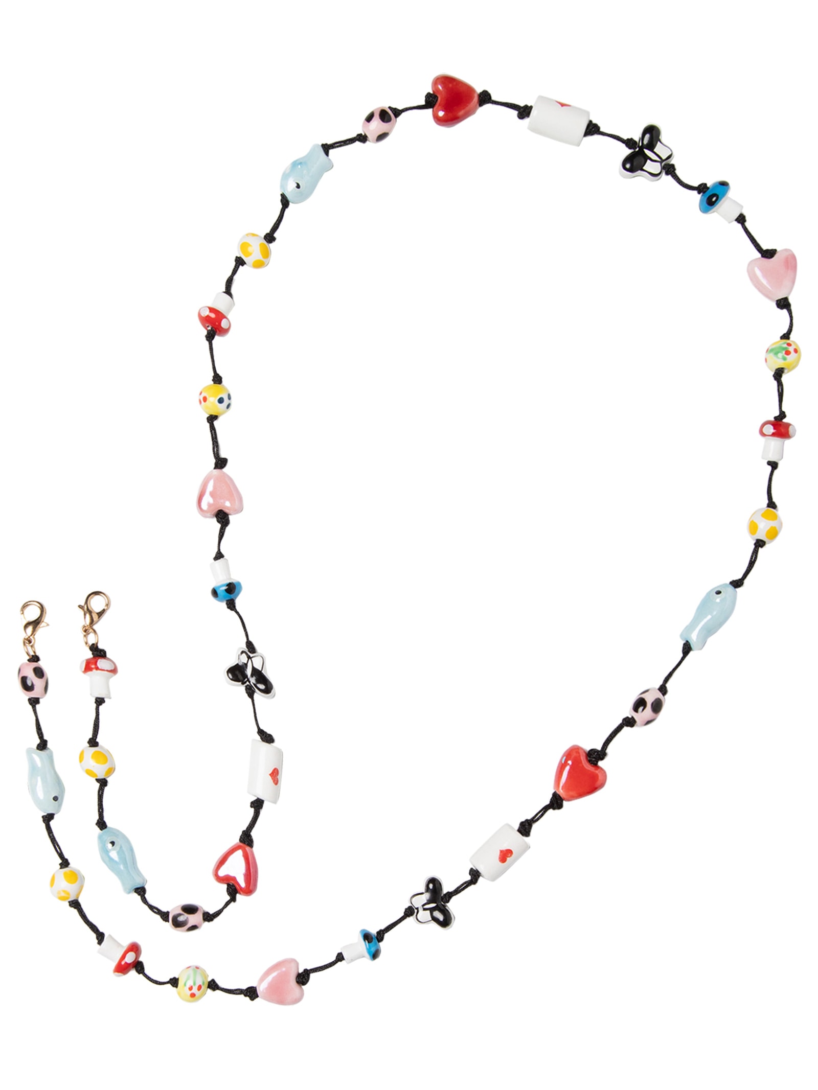 Corda De Celular Miçanga Ícones Multi Preto Farm Etc