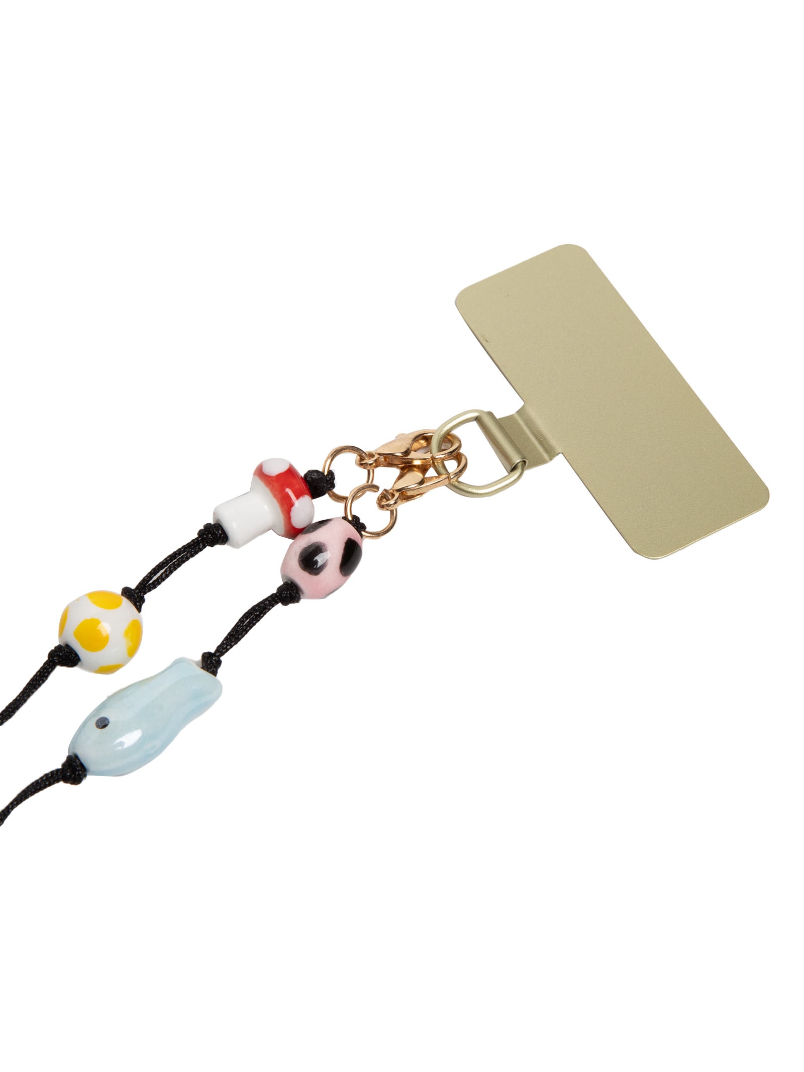 Corda De Celular Miçanga Ícones Multi Preto Farm Etc