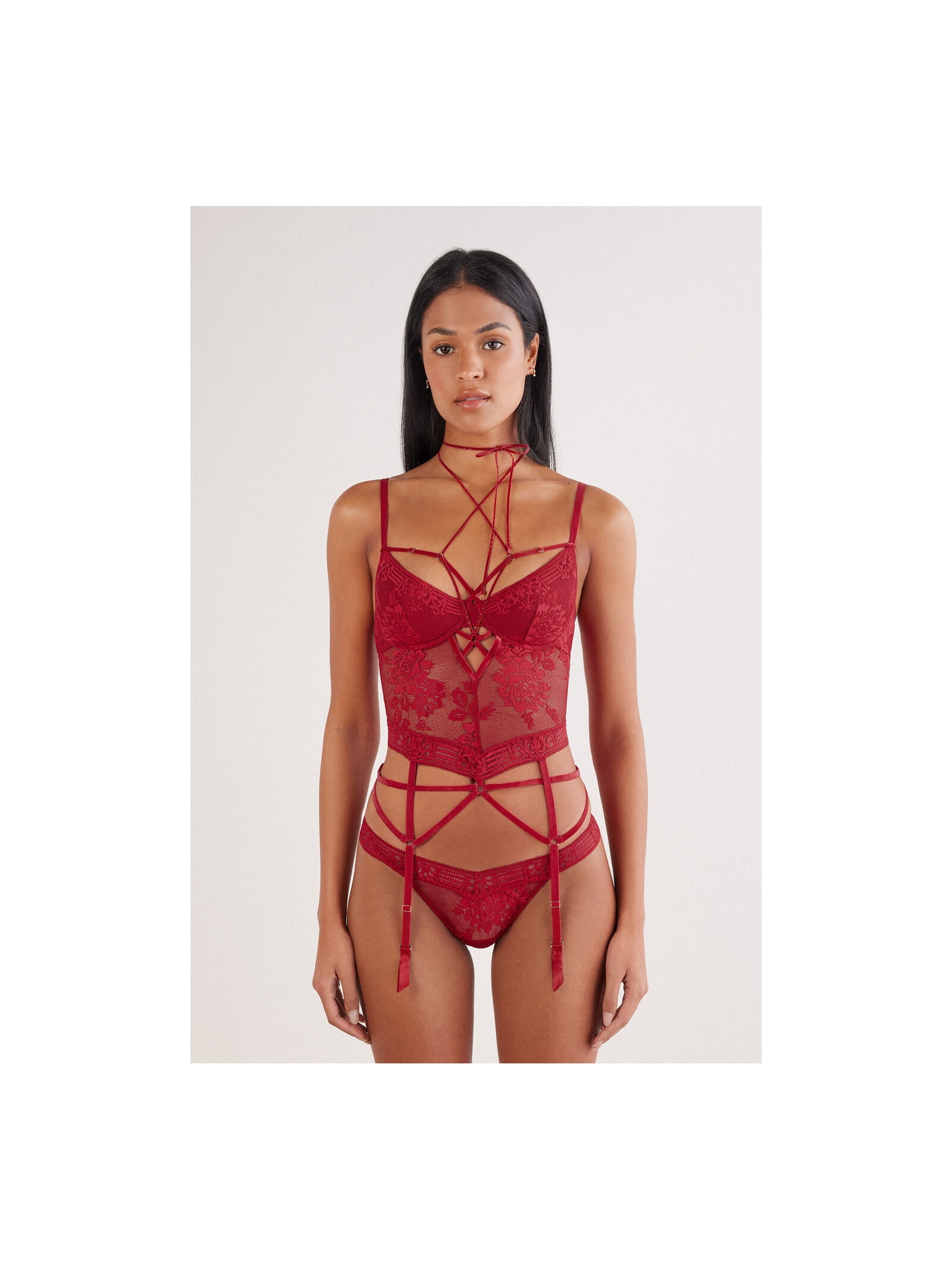 Corpete Com Cinta-Liga La Femme Fatale Vermelho Intimissimi