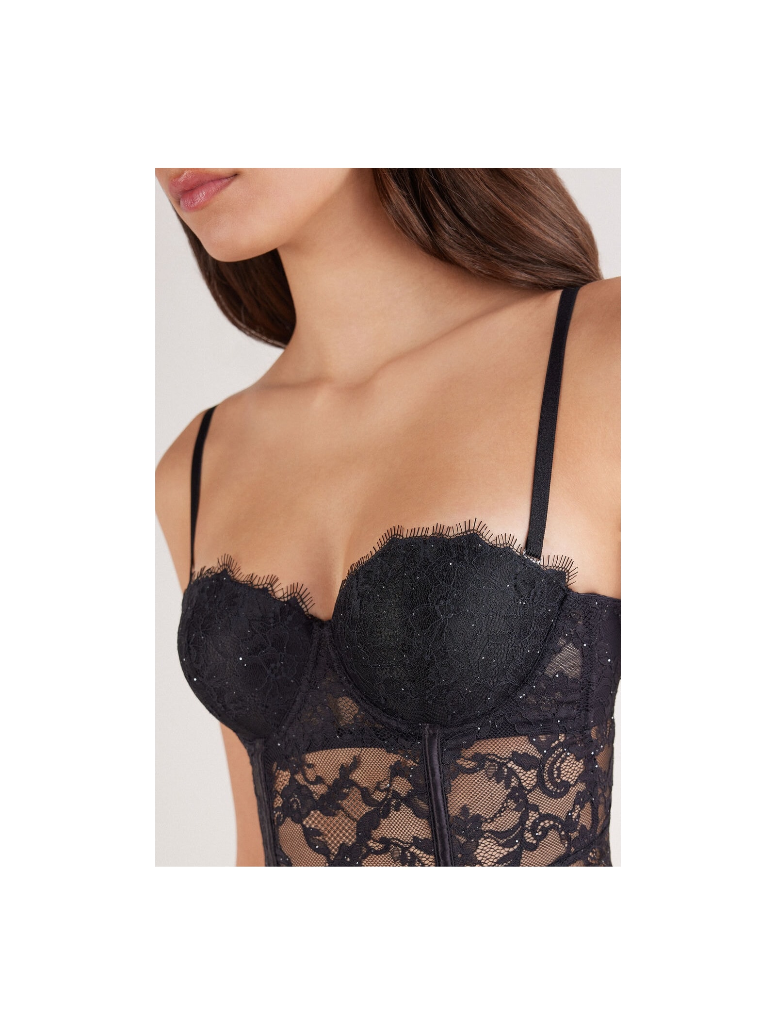Corpete Tomara Que Caia Giada Glimmer Of Pleasure Preto Intimissimi