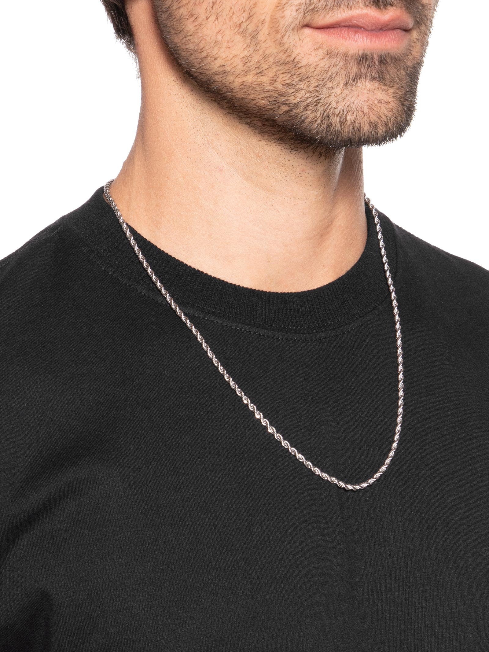 Corrente Masculina Unlocked Prateado Key + Balbi