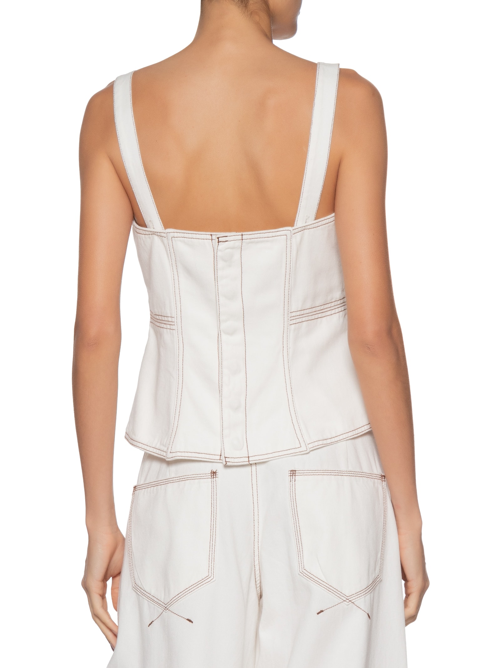 Corselet Feminino Sarja Pespontos Branco Dress To