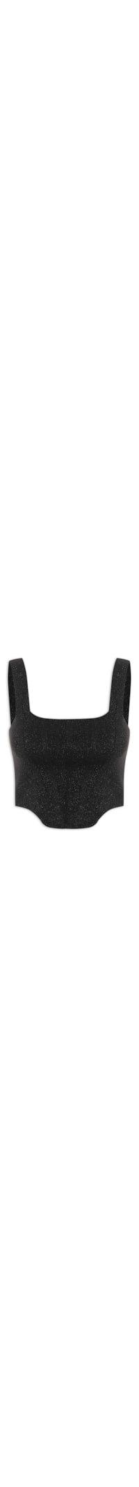 Corselet Feminino Tricot Brilho - Preto