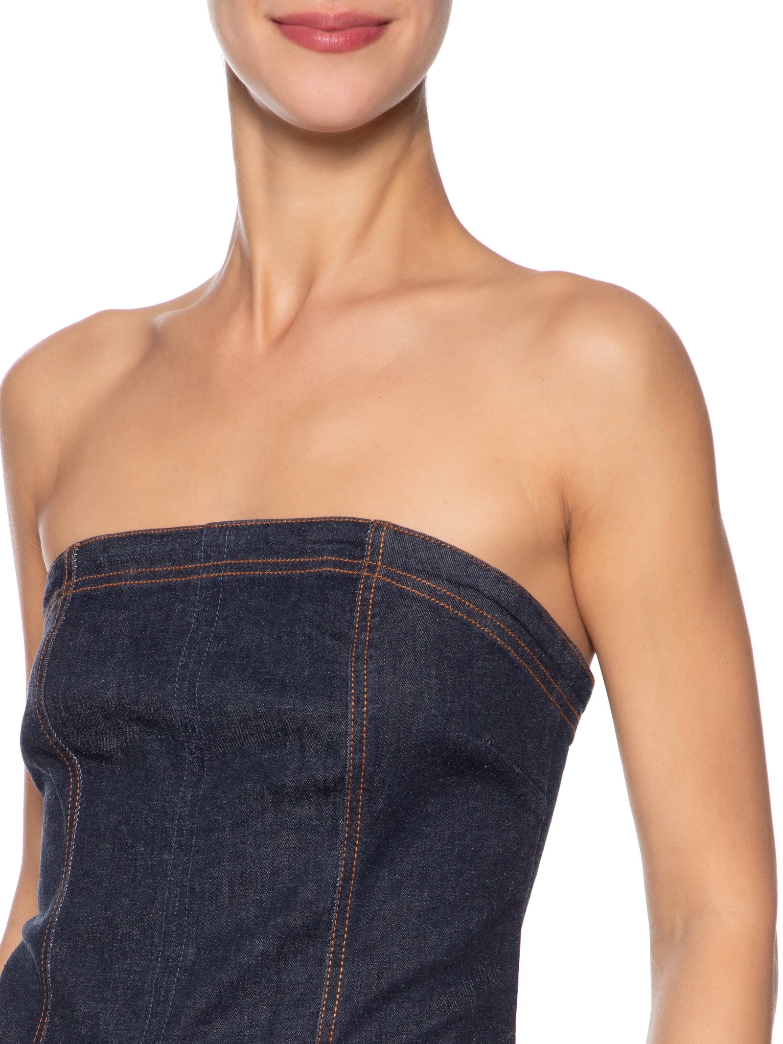Corselet Jeans Alfaiataria Confort Azul Dress To