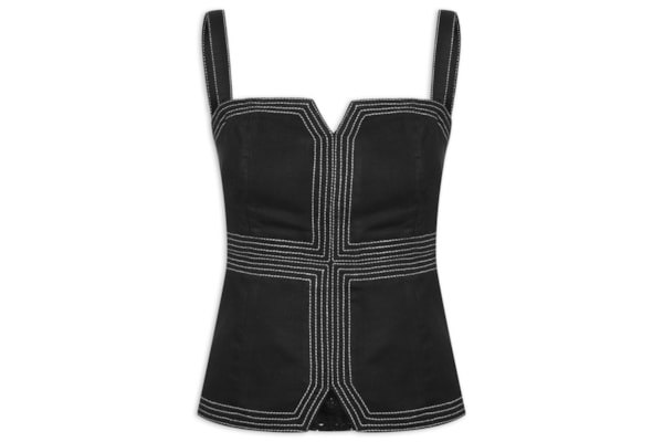 Corselet Sarja Pespontos - Preto