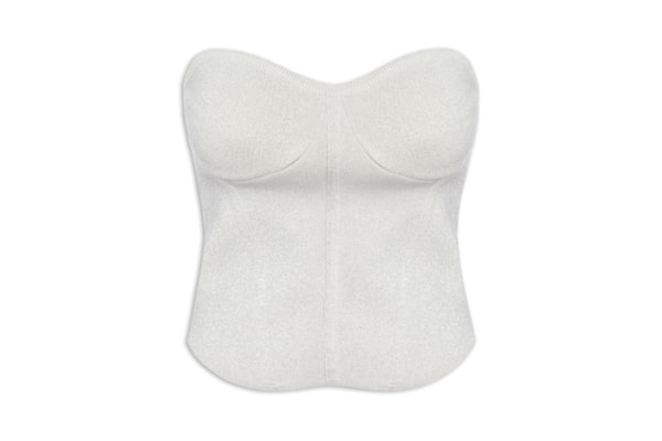 Corselet Tricot Brilho - Cinza