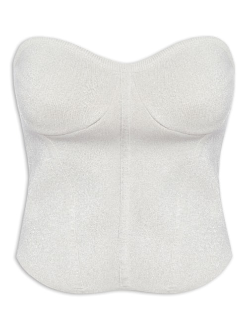 Corselet Tricot Brilho – Cinza
