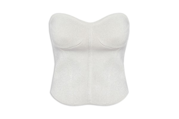 Corselet Tricot Brilho - Cinza