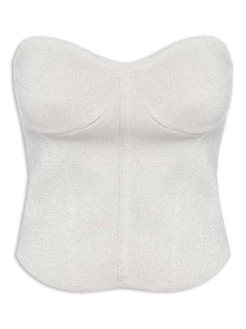 Corselet Tricot Brilho - Cinza