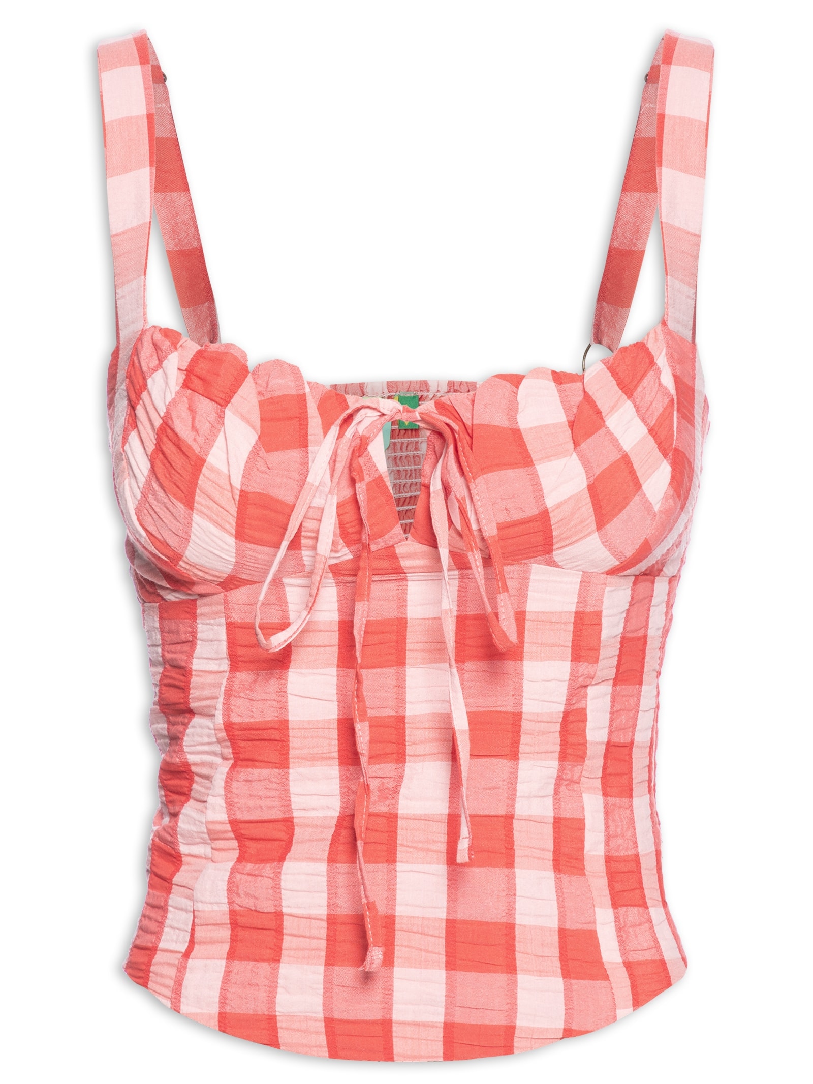 Corselet Xadrez Trancoso Vermelho  Farm