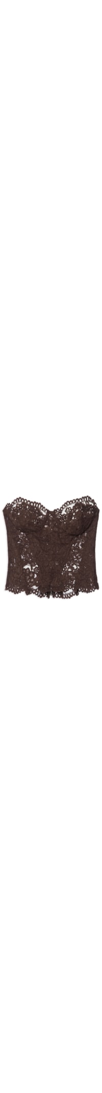 Corset De Renda Midi Marrom Dries - Marrom