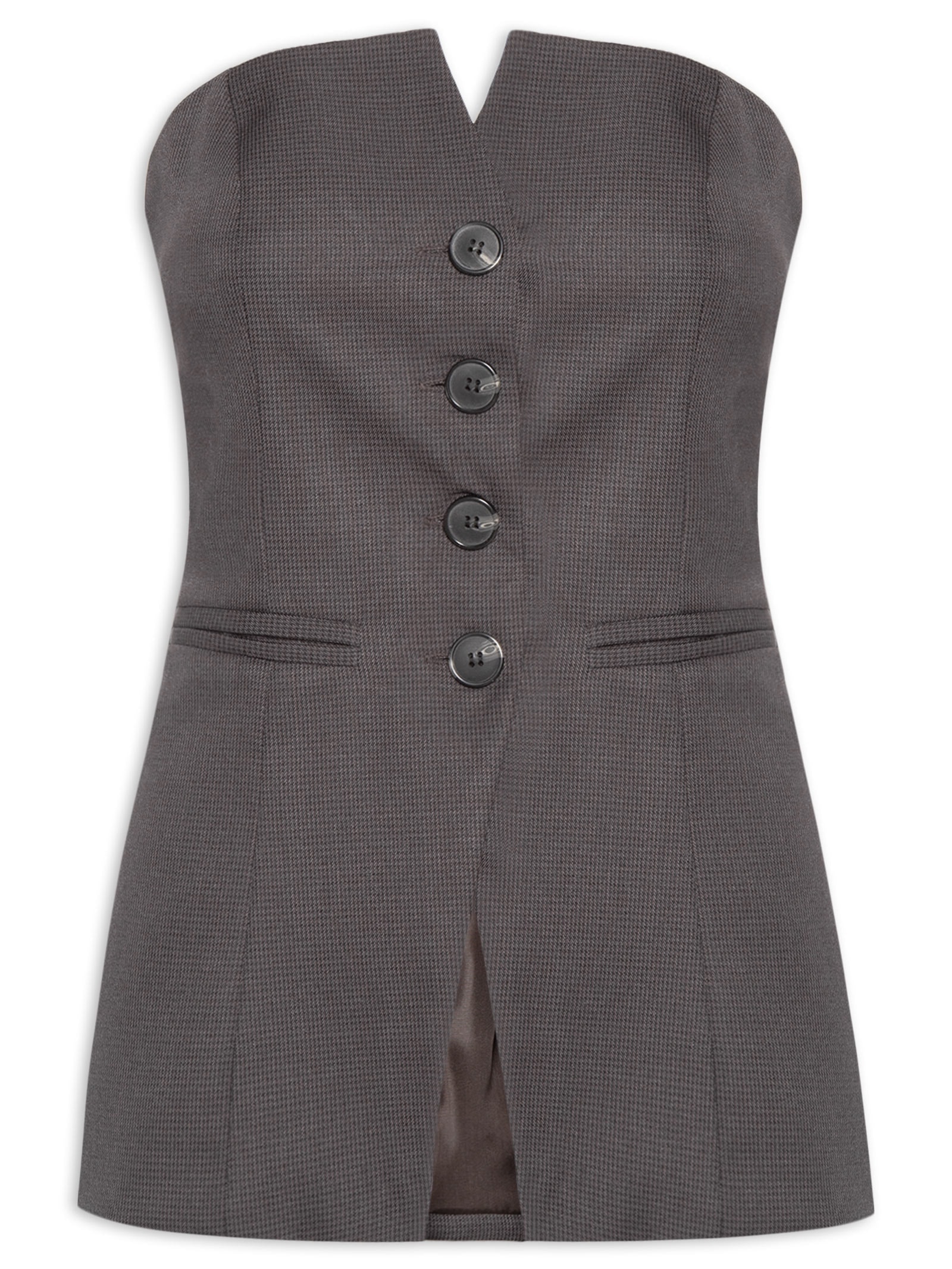Corset Feminino Alongado Pied Marrom '2Essential
