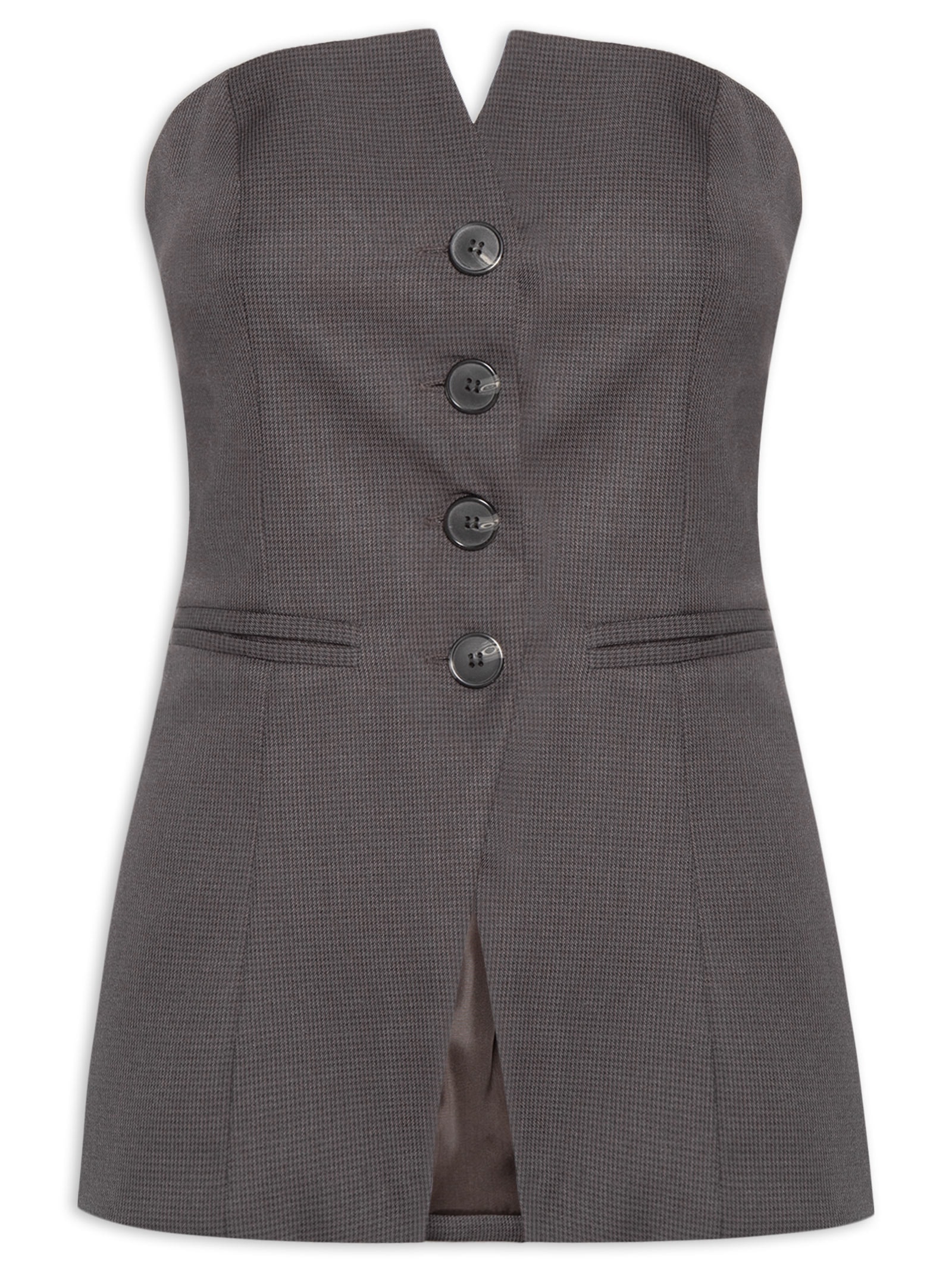 Corset Feminino Alongado Pied Marrom '2Essential