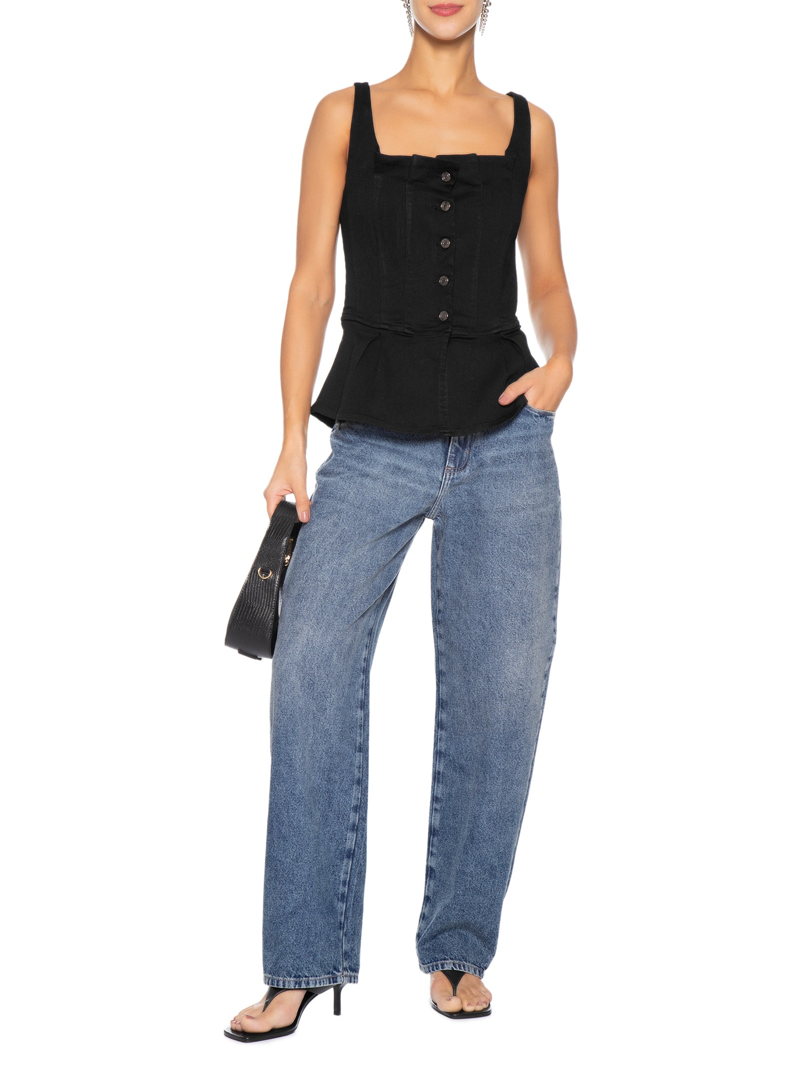 Corset Feminino Amelie Preto P7 Jeans