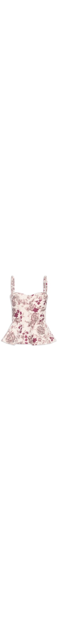 Corset Feminino Estruturado Peplum Em Jacquard - Rosa
