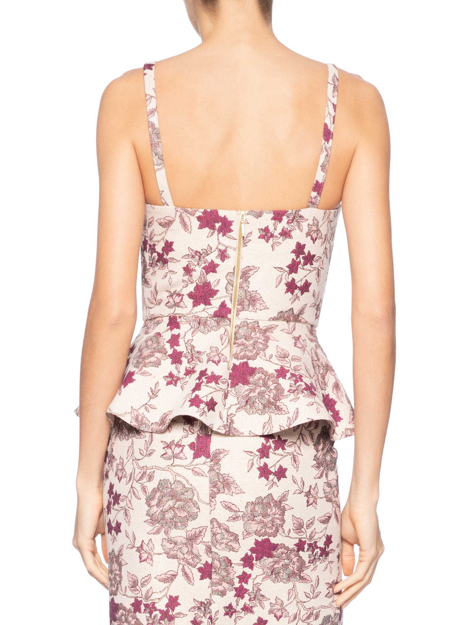 Corset Feminino Estruturado Peplum Em Jacquard Rosa '2Essential